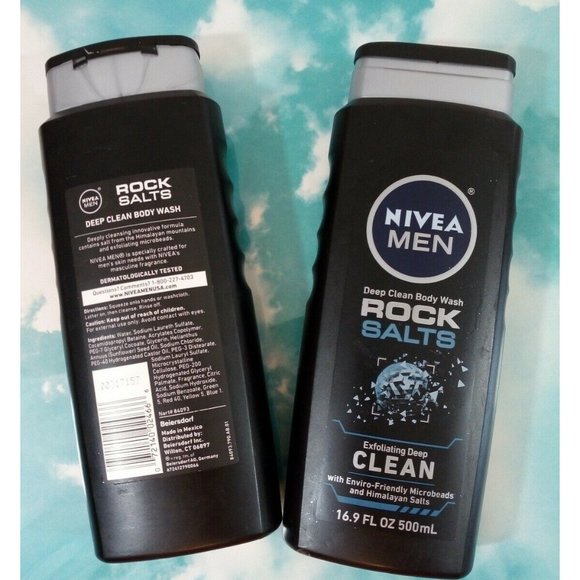 2 Bottles Nivea For Men Deep Clean Body Wash Rock - Picture 2 of 2